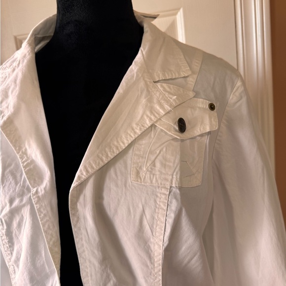 XCVI Women's White Front Tie Double Cuff Jacket size Large NWT - Picture 3 of 12